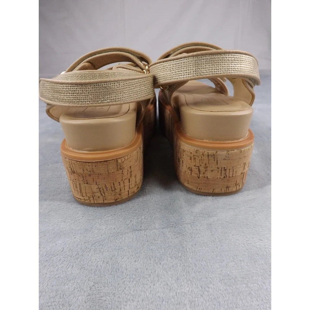 Shu Shop Lucille Women's 7.5 Gold Metallic Platform Sandals Padded Footbed NWT
